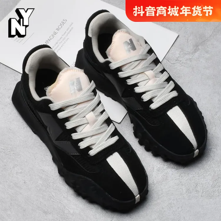 NY潮牌黑色老爹鞋男士秋冬新款跑鞋运动休闲板鞋潮流时尚低帮男鞋