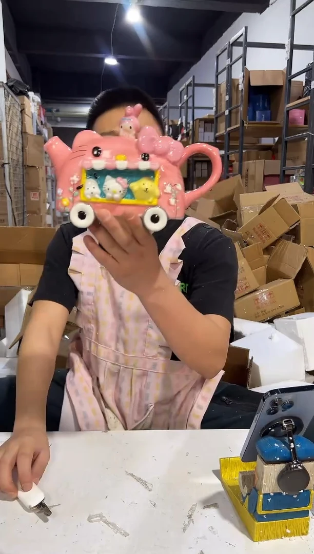 瓷片三利鸥布鲁瓷茶壶微瑕