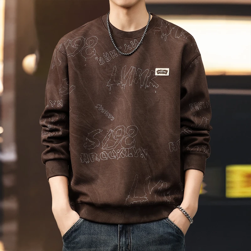 MR.MUDI/穆迪先生高级感美式复古云染卫衣秋季新款宽松休闲外套男