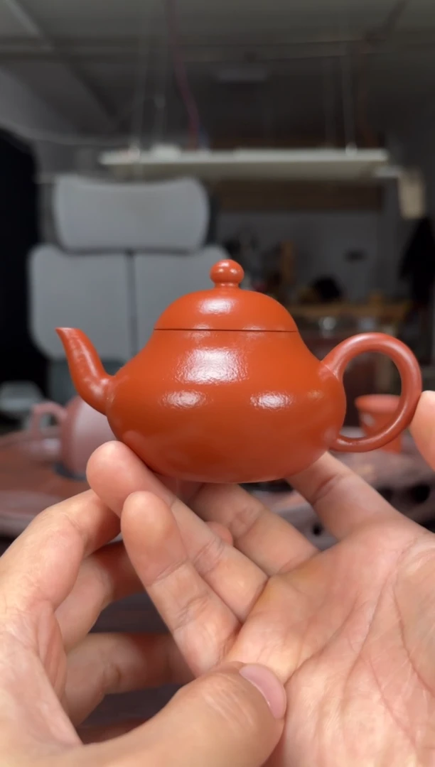 茶壶紫砂全手工朱泥梨形130毫升