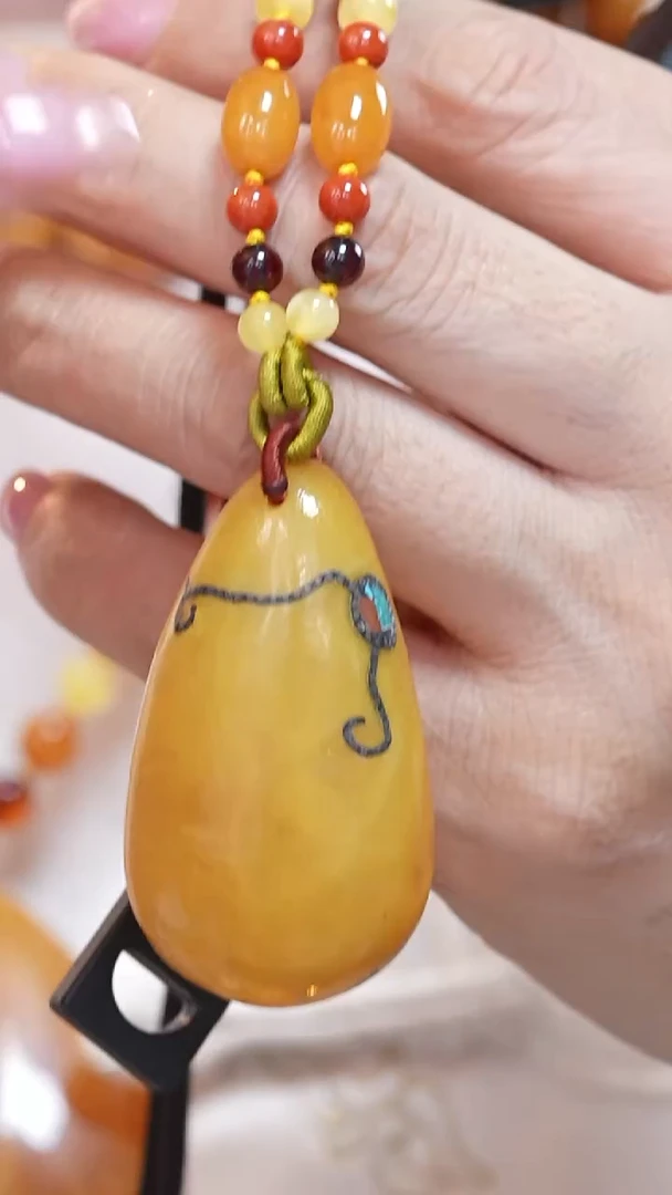 蜜蜡颈饰未镶嵌4102天然蜜蜡珠宝奇石云端妖孽全部保真