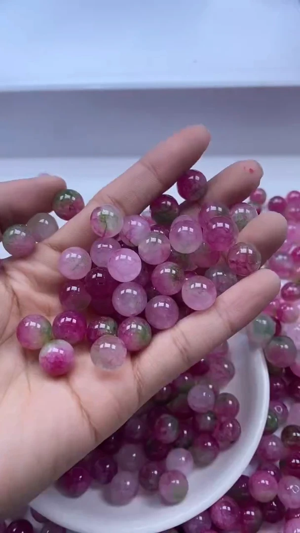 颈饰未镶嵌水晶W1780西瓜碧玺10mm*10颗