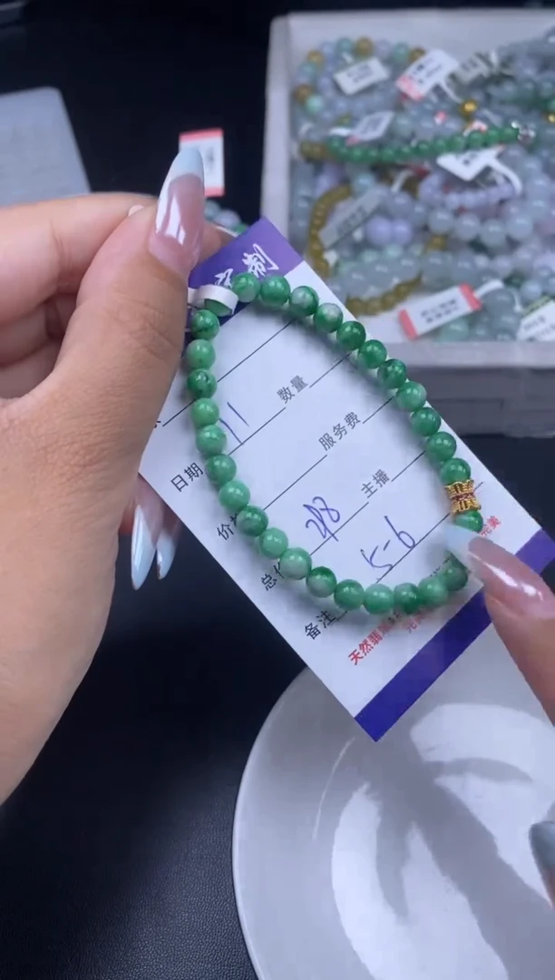 颈饰未镶嵌翡翠翡翠散珠批发DIY多样性发货