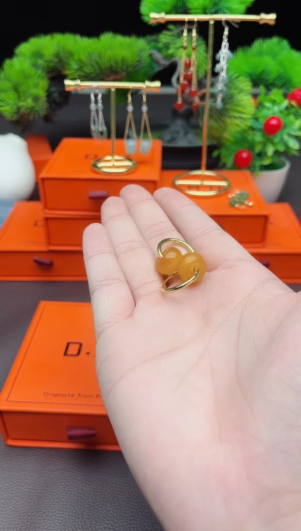 玛瑙/玉髓耳饰银S925镶嵌536