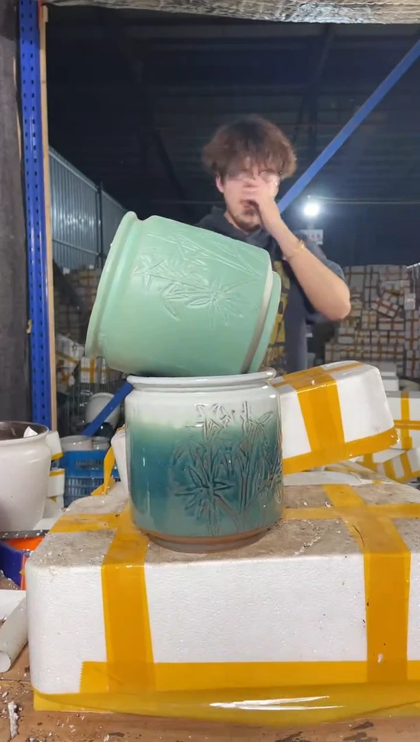 紫砂花盆宜兴紫砂粗陶花盆22.8/16