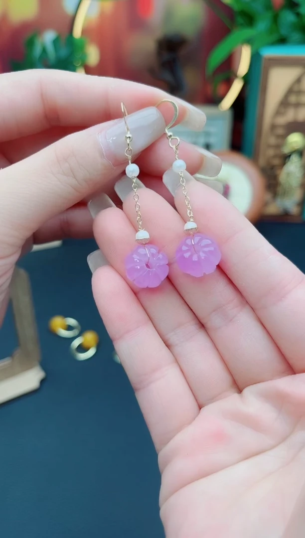 玛瑙/玉髓耳饰银S925镶嵌504