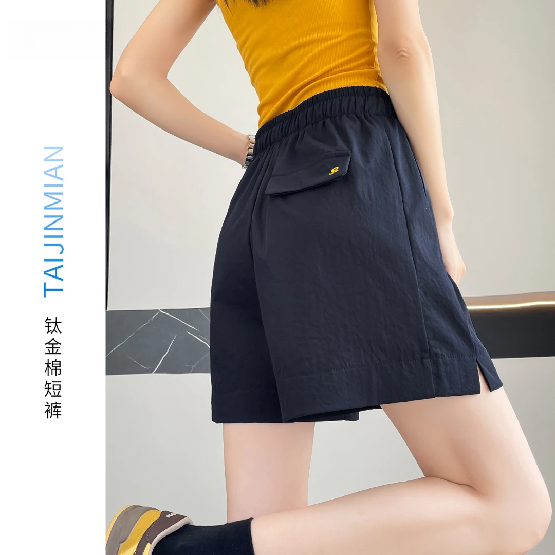 2025时尚冰丝速干运动短裤女夏季薄款高腰显瘦a字休闲阔腿热裤子