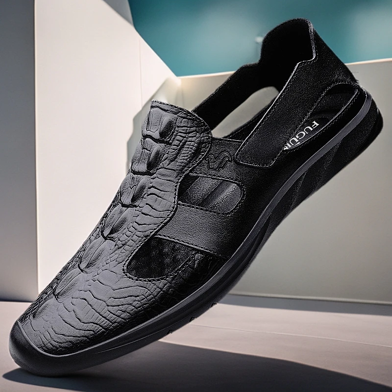 【富贵鸟正品】夏季外出舒适百搭驾车懒人洞洞鞋英伦风舒适潮流凉鞋