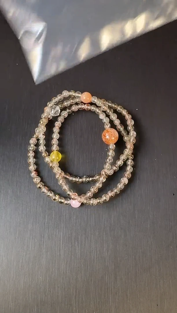 未镶嵌手链水晶c94 黑金超多圈手链