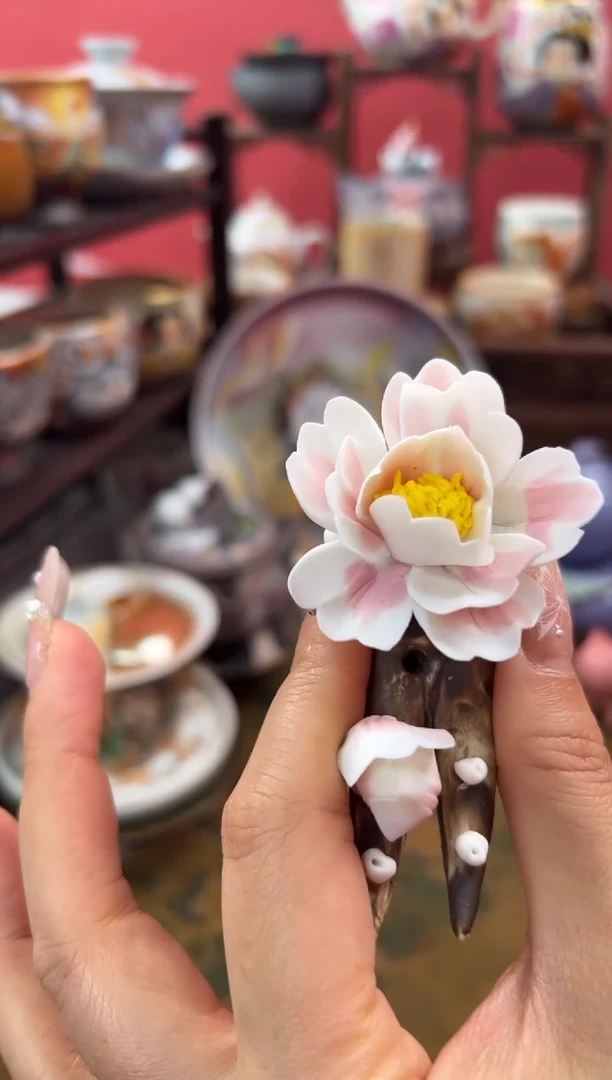 【闪购商品】手捏粉牡丹花枝香插