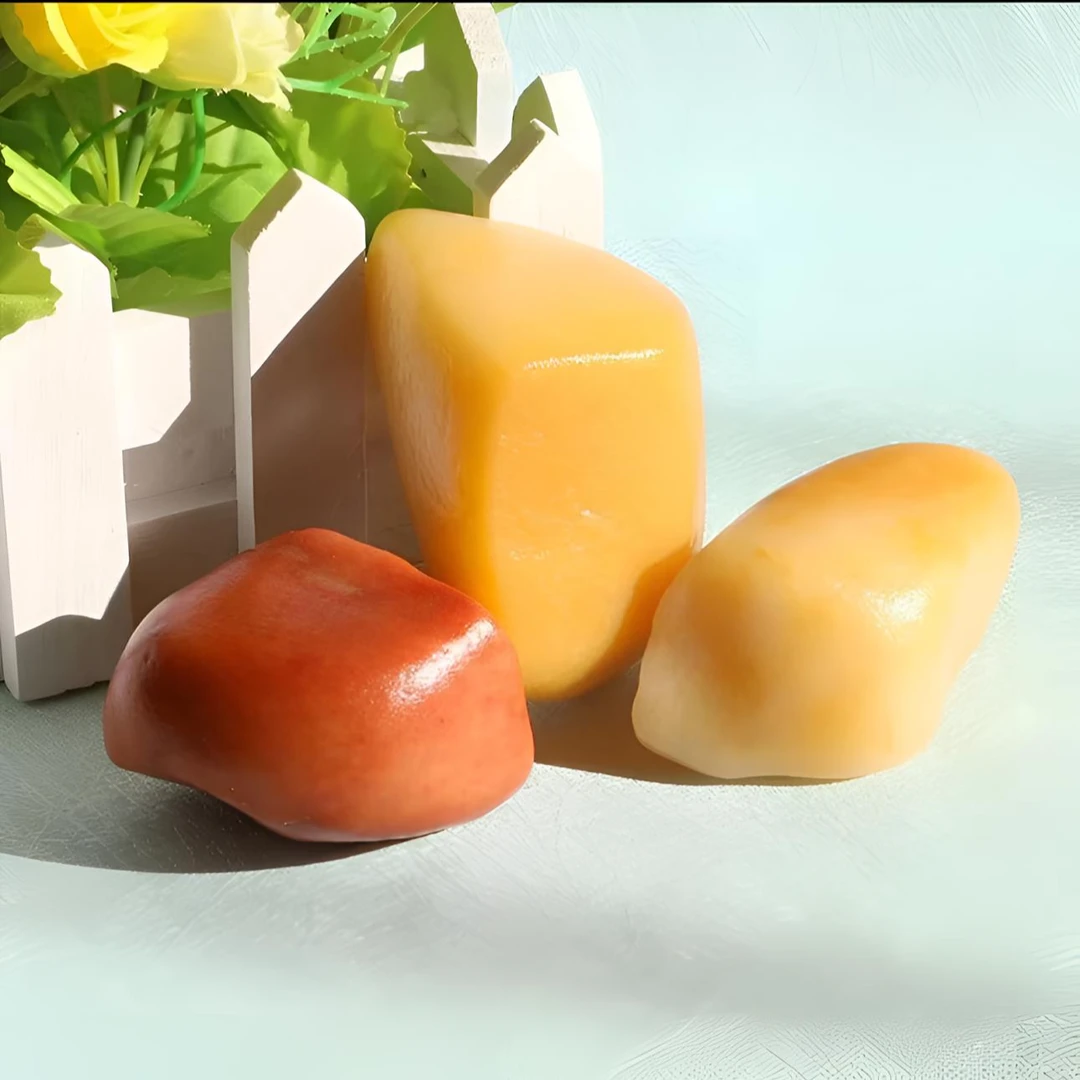 新疆戈壁三彩盆景石 黄蜡石 泥石（一物一拍）