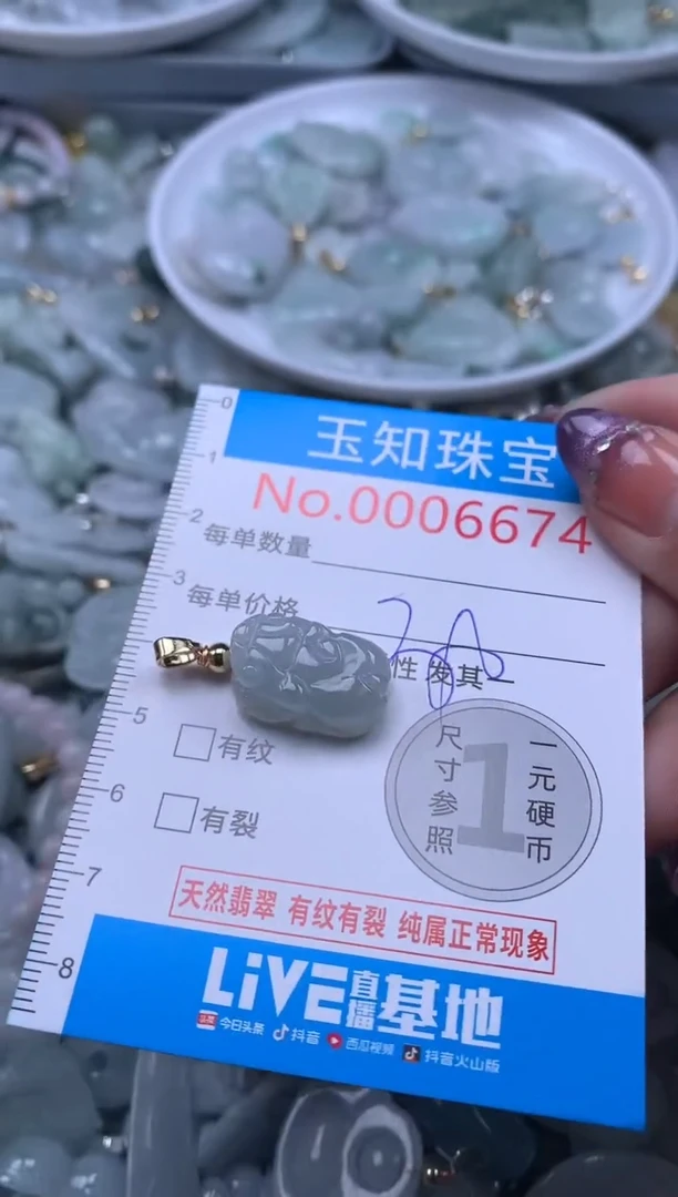 翡翠未镶嵌吊坠(不含链)6674