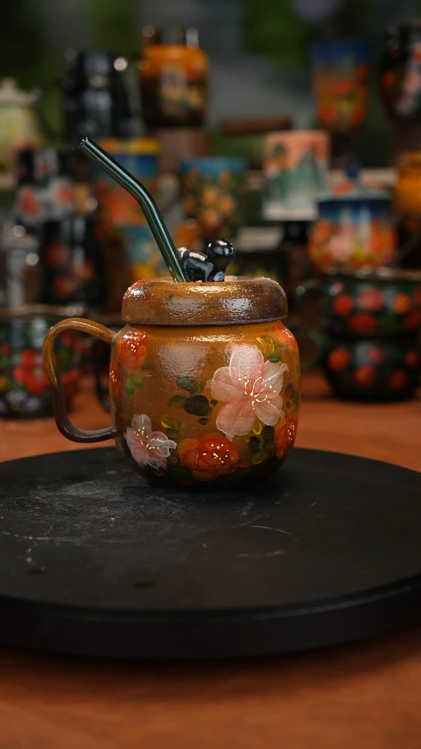 紫砂油画手绘釉下彩