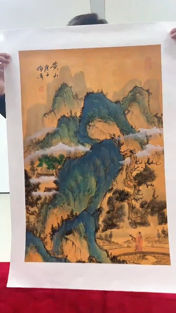 国画梅清绘画2.7pc山水