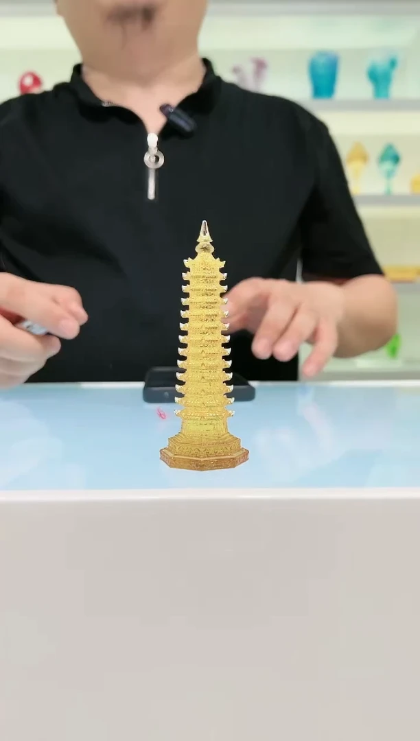 【闪购商品】茶宠古法琉璃文昌塔小号