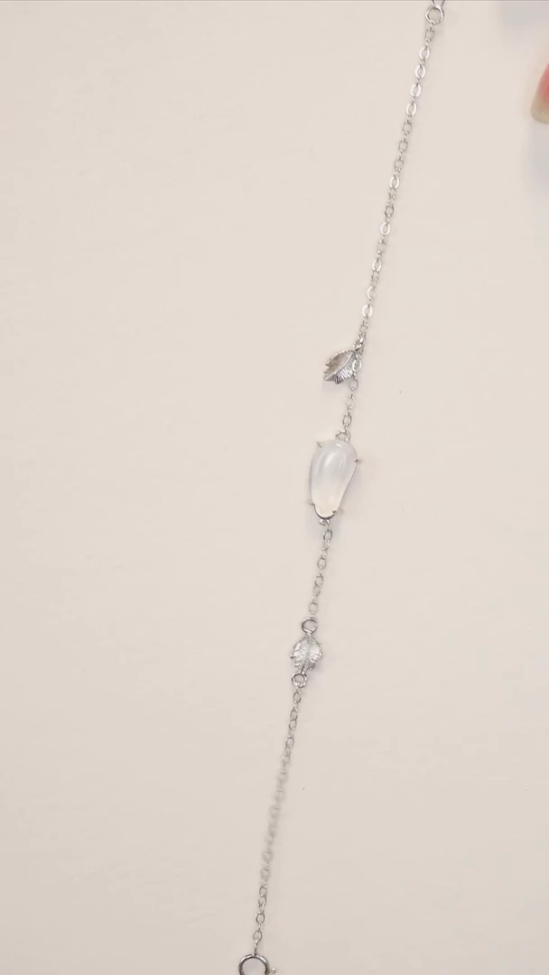 银S925镶嵌手链石英质玉5【】