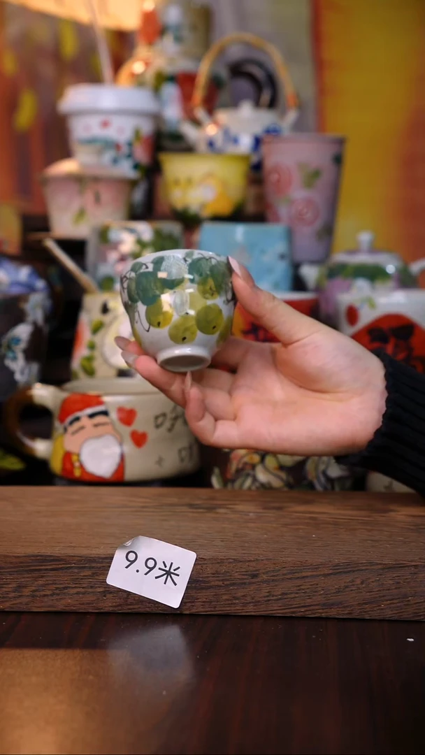 杯子陶泥垚手作 景德镇手工手绘陶瓷器物