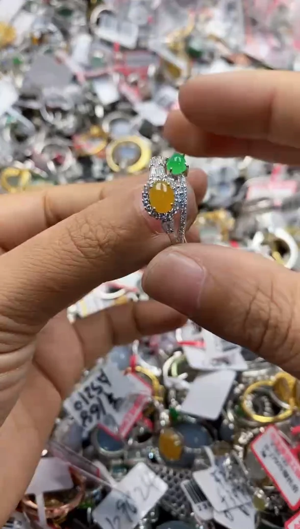 银S925镶嵌戒指翡翠15                   1