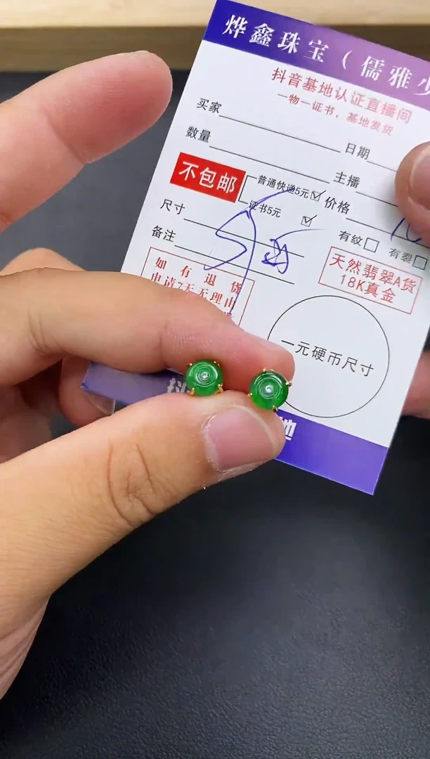 颈饰银S925镶嵌翡翠天然翡翠耳饰A货