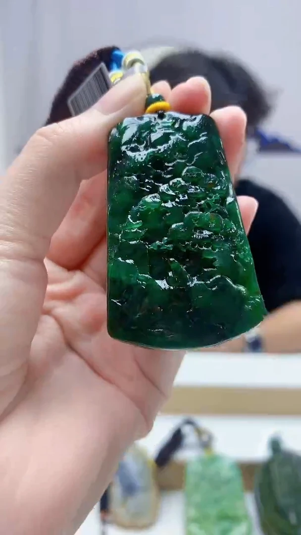 未镶嵌定制翡翠4688zm-毛货挂件山水13