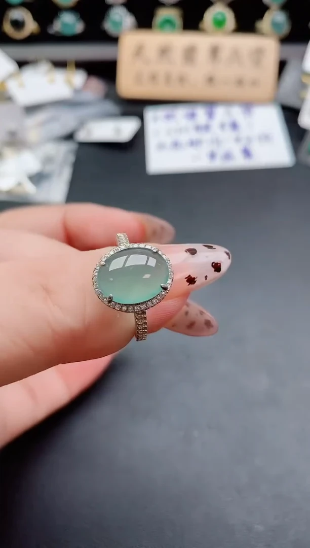 银S925镶嵌戒指翡翠1