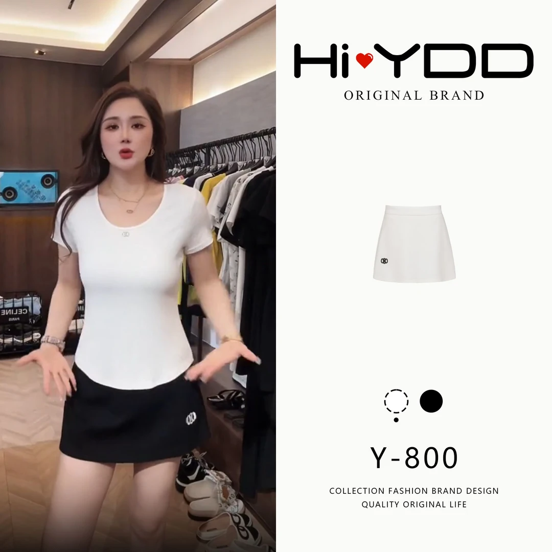 YDD•「Y-800」基础刺绣防走光运动显瘦经典A字包臀裤裙XZ-8215