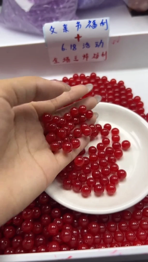 南红玛瑙未镶嵌颈饰 w643冰锦红南红8mm*30颗