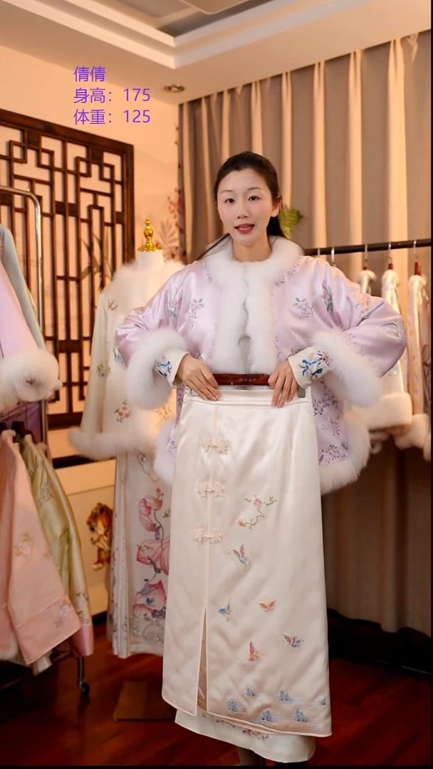 刺绣千里江山棉裙  非遗苏绣服饰一物一件