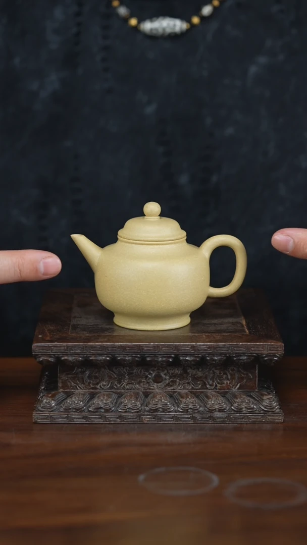 【闪购商品】紫砂茶壶折肩宫灯 本山绿泥 110cc