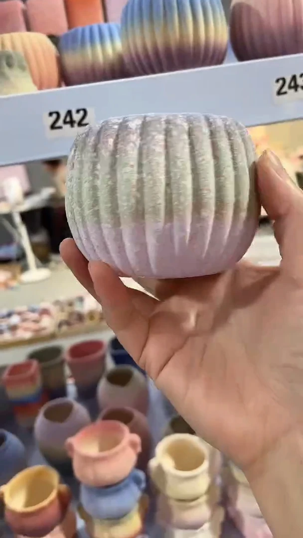 麦饭石粗陶多肉花盆口径7*6