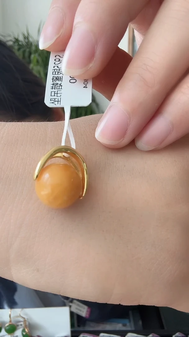 银S925镶嵌蜜蜡裸石荣倩