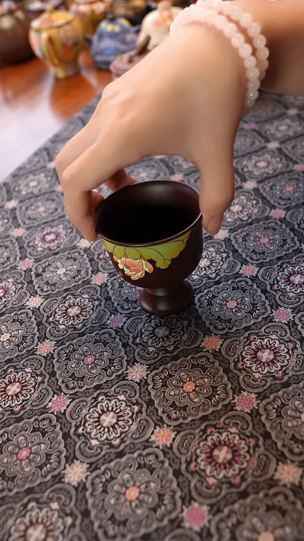 茶壶紫砂莲花高足杯