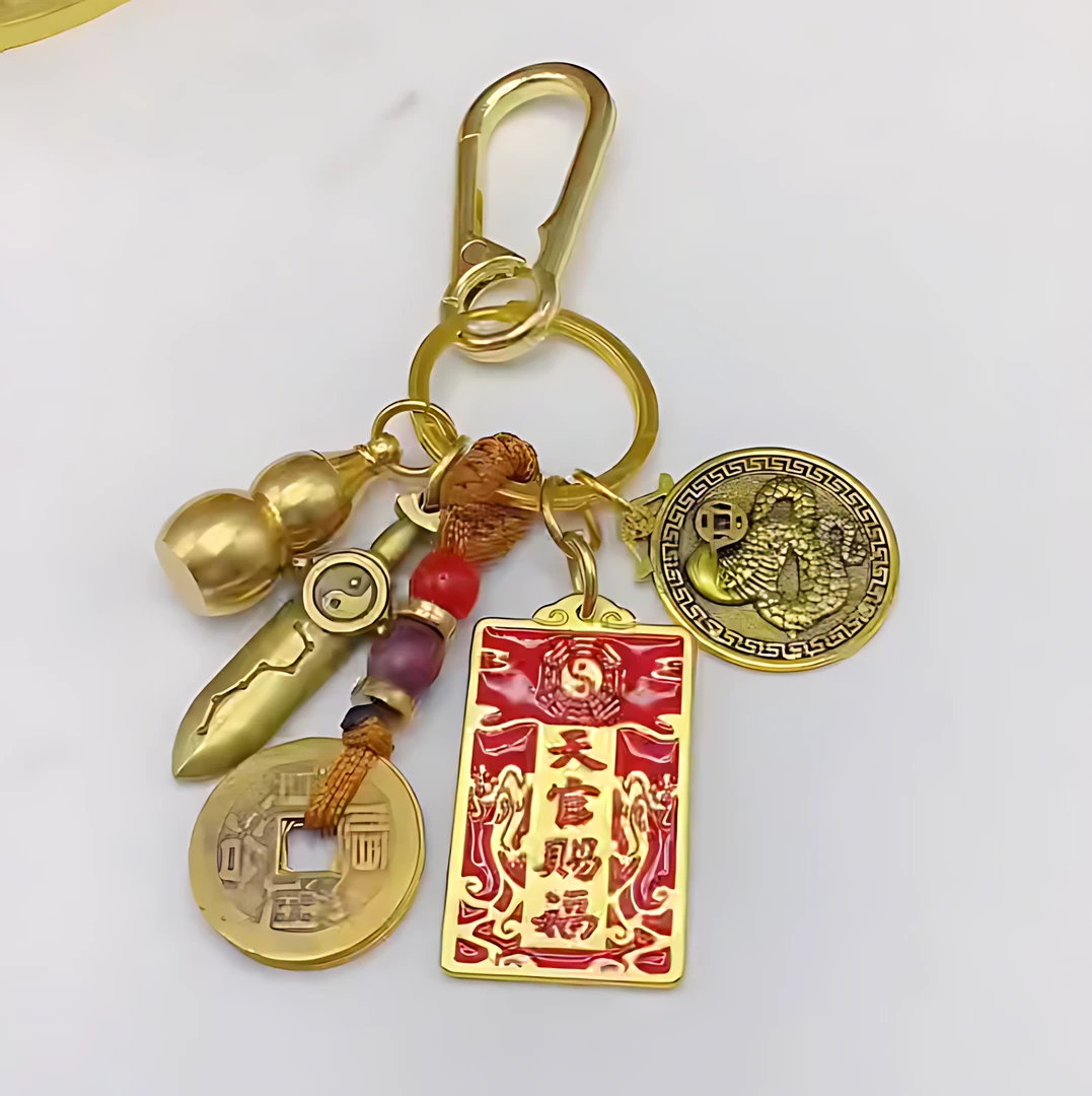 【先生推荐】天官赐福福牌钥匙扣挂件精致汽车钥匙扣随身携带