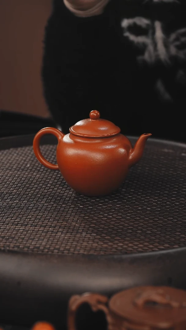 茶壶紫砂美人肩  朱泥