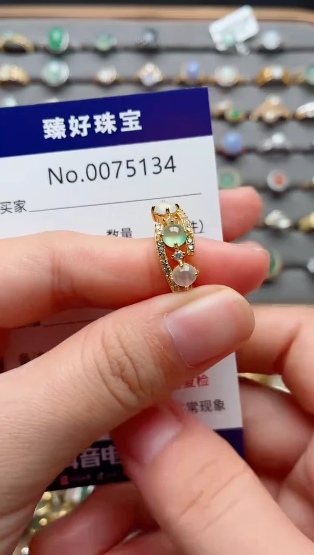 银S925镶嵌戒指翡翠.