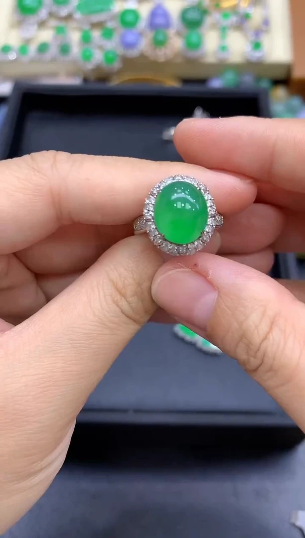 18K金镶嵌戒指翡翠849-中国好珍宝