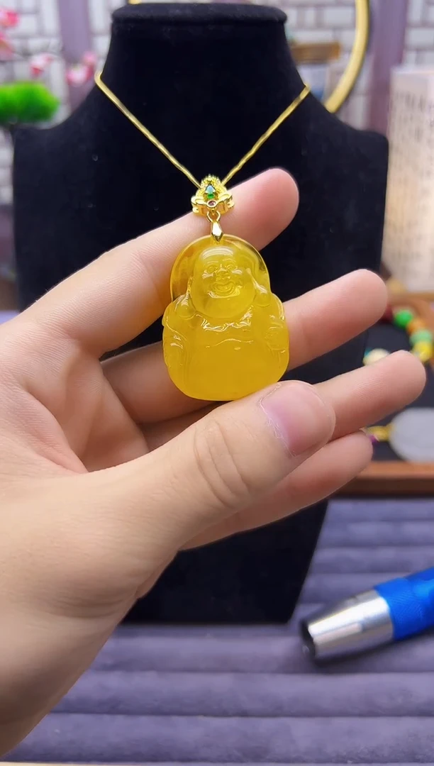 14K金镶嵌颈饰蜜蜡D129