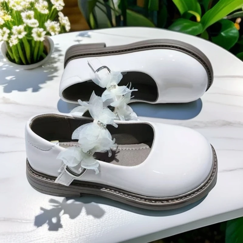 公主合成革韩版PU水钻女春秋皮鞋公主鞋复古欧若假日风儿童