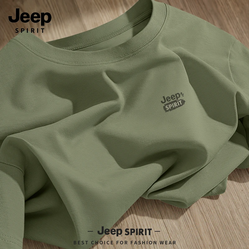 JEEP SPIRIT吉普短袖男款纯棉2026新款大码男装薄款户外美式t恤男
