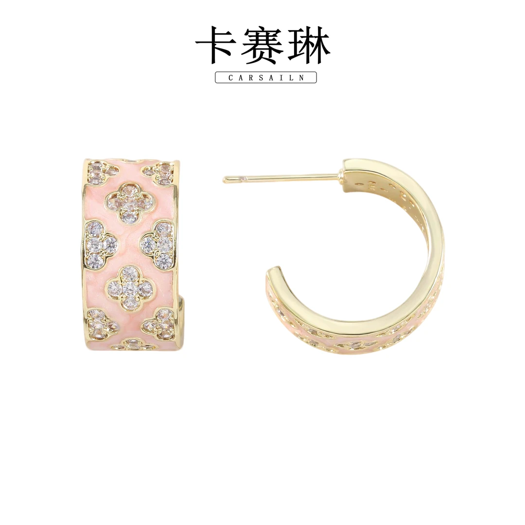 卡赛琳carsailn/ 镀K金 925银针 轻奢百搭法式小众甜美耳钉 2125