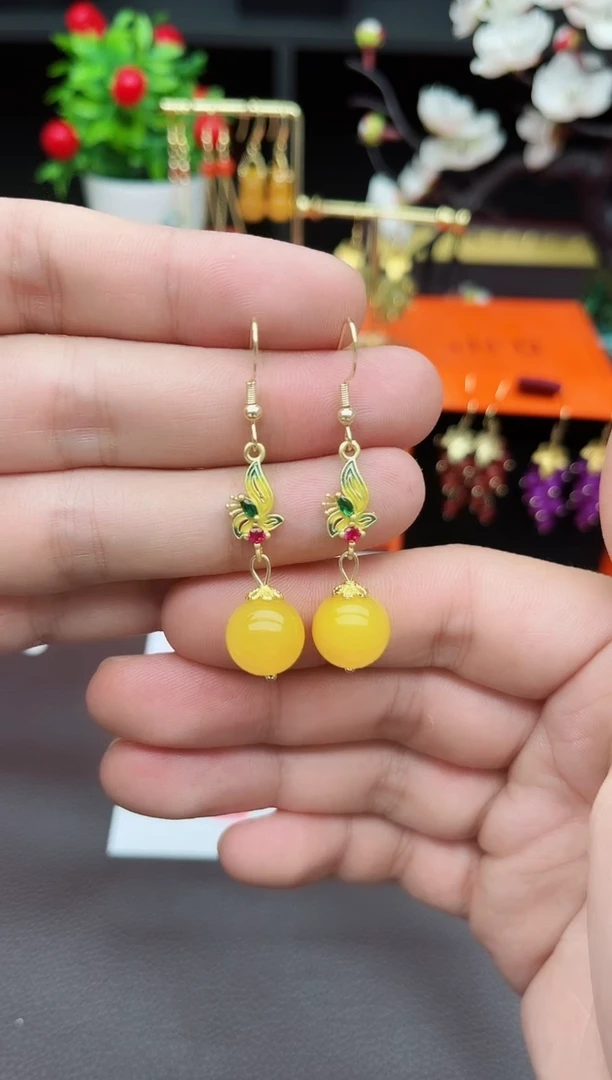 玛瑙/玉髓耳饰银S925镶嵌318000