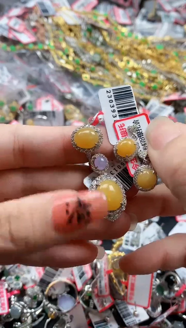 银S925镶嵌戒指翡翠天然A货缅甸翡翠