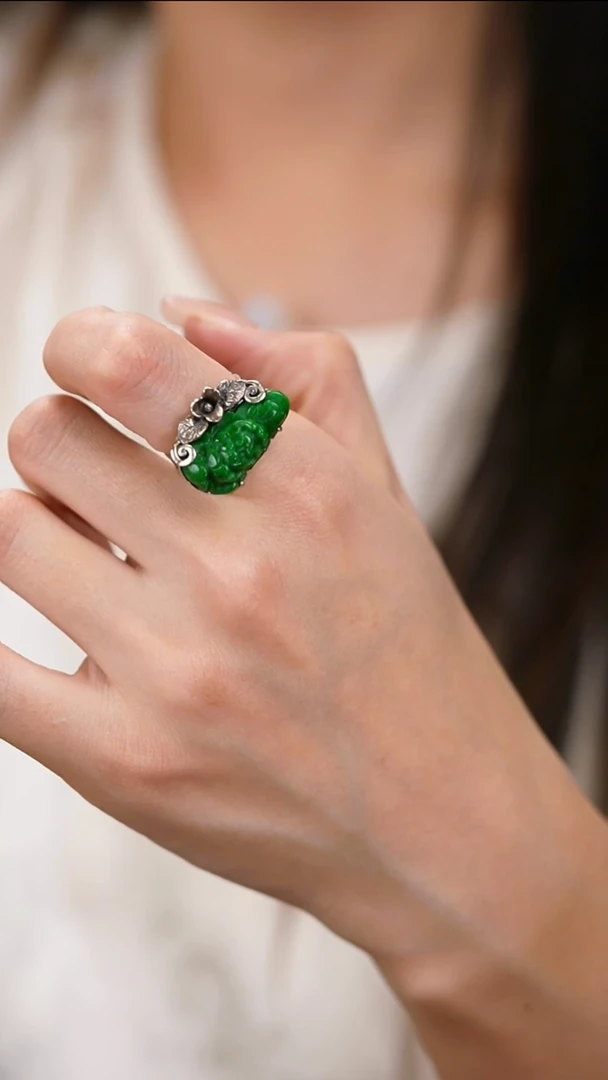 未镶嵌戒指翡翠戒指88