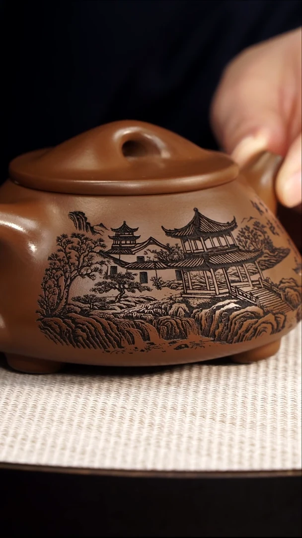 紫砂茶案宜兴紫砂 景舟石瓢 明朝土 蒋华 约240cc 566