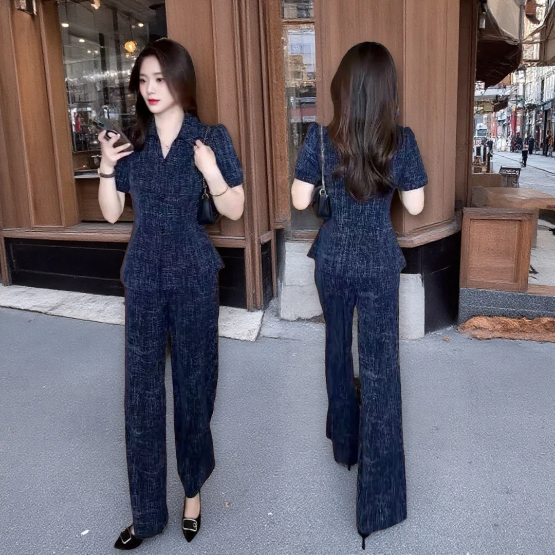 妈妈夏季时尚套装2025新款洋气中老年女装短袖上衣裤子显瘦两件套