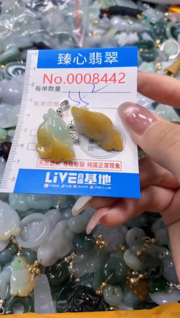 翡翠未镶嵌颈饰含绳0008442