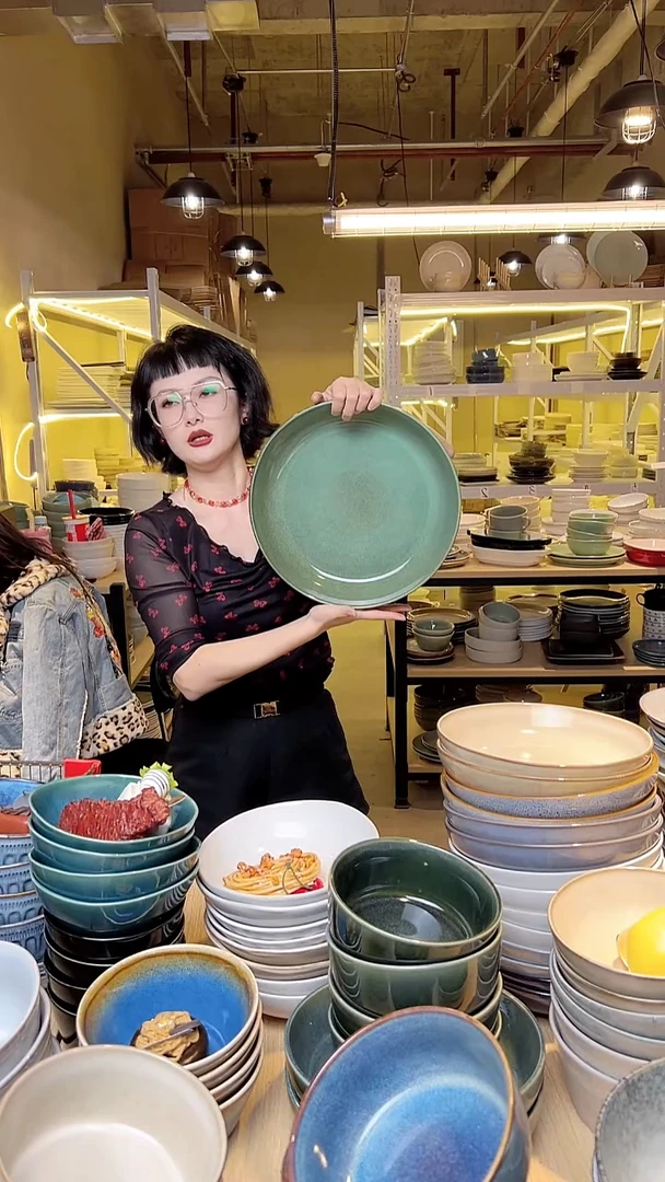 瓷216外贸尾货高温釉下彩陶瓷餐具默认微瑕