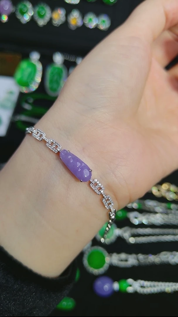 吊坠(不含链)18K金镶嵌翡翠福豆