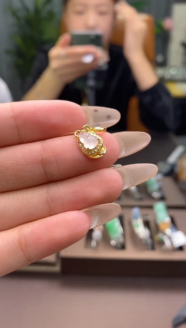 颈饰银S925镶嵌翡翠净货16667