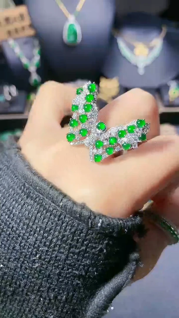 【闪购商品】翡翠戒指银S925镶嵌戒指